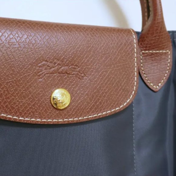 Longchamp Blue Nylon and Leather Medium Tote - Picture 3 of 5